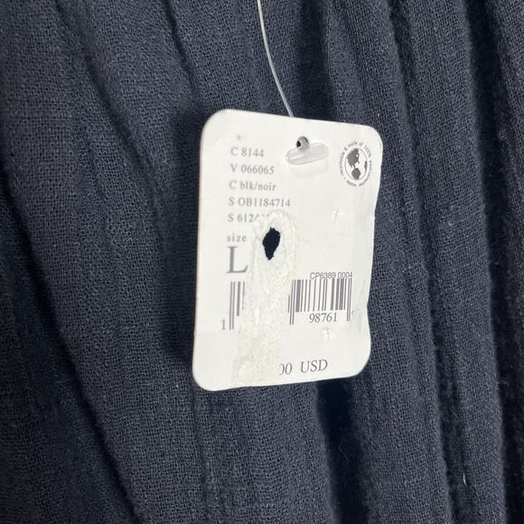 Free People Dress Women’s Large Black Gaia Mini Gauzy Boho Oversized Whimsigoth - Picture 6 of 11